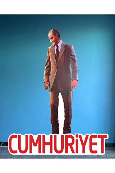 Dakik Maket Adam Atatürk Maketi ve Cumhuriyet Yazısı Dekor Kutlama Maketi Aya...