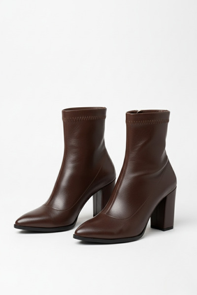 Brielfy Γυναικείες μπότες Lumiere Stretch 9 εκ. με τακούνι με μυτερή μύτη με φερμουάρ