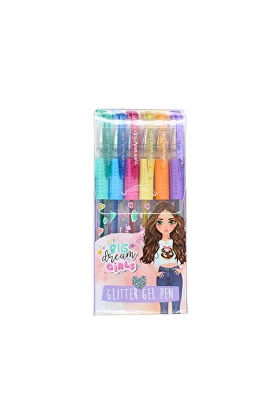 Big Dream Girls Set de 6 pixuri colorate, cu sclipici,
