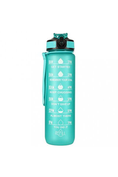 Ikonka Graduated water bottle for sports green, capacity 1L