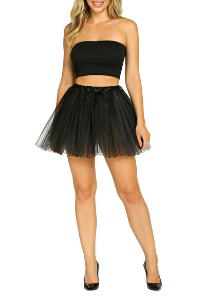 NSMLİFE Black Swan Party Single Layer Unlined Tutu Skirt, Party Hollewen Single Layer Skirt