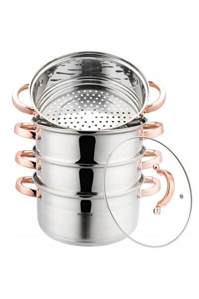 Klausberg Set of 5 pieces, steamer pot, stainless steel, diameter 22 cm, capa...