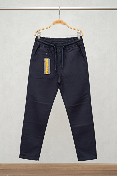 zubi baby & kids wear Navy Blue School Pants with Elastic Waist and Drawstrin...