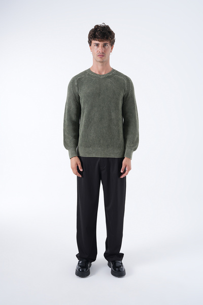 2512 Clothing Unisex Round Neck Washable Knit Sweater Vintage Look Oversized ...