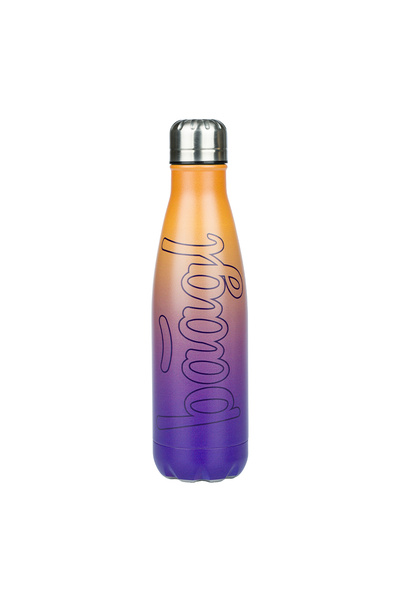 Baagl Sticlă termos cu capac metalic Gradient galben-violet, 500 ml