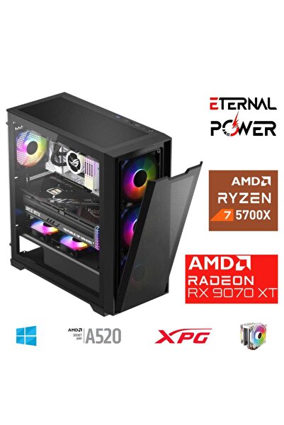 ETERNAL POWER RYZEN 7 5700X 32G DDR4 1TB M.2 RX9070XT A520 M750W