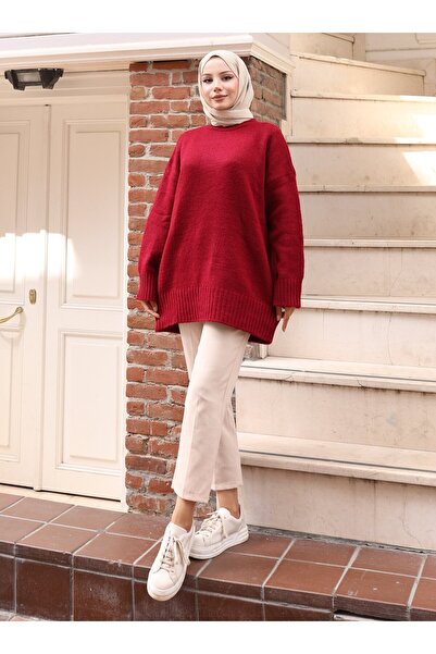 VAV Wide Sleeve Soft Sweater - Burgundy -
