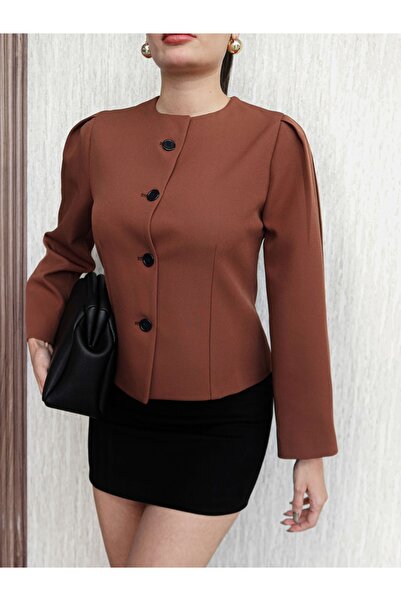 ESRAHELVACI Buttoned Jacket with Shoulder Pins
