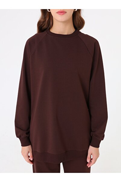 Benin Reglan Sleeve Sports Basic Tracksuit Set - Brown -