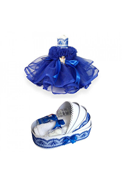 BebeNou Set botez Denikos® pentru băieți cu lumânare și înger 164