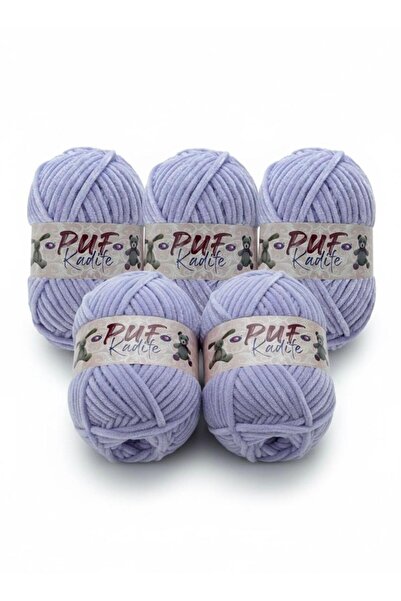 Kadife İplik 100 Gr 125 Metre (Renk Kodu:004)Eflatun 5 Adet