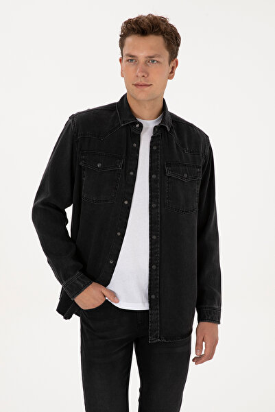 U.S. Polo Assn. Men's Black Jean Shirt 50308330-Dn0027