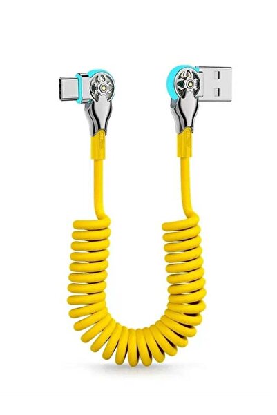 Generic 66W 6A USB-C Super Fast Charging Rotating Spring Expandable Data Cable (1.8m)