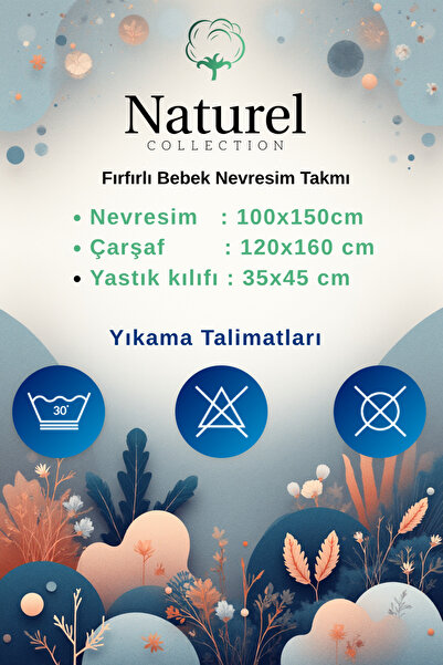 Naturel Collection Ruffled Baby Bedding Set Natural 100% Cotton