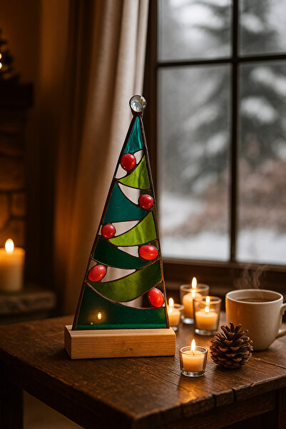 anonim Yılbaşı Çam ağacı vitray obje