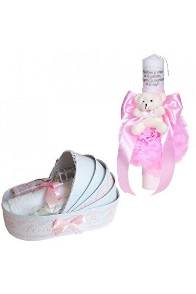 BebeNou Σετ Λαμπάδας & Βάπτισης σε Ροζ από την Denikos®