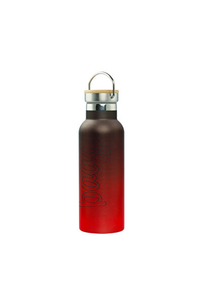 Baagl Thermo bottle with bamboo lid Gradient red-black, 500 ml