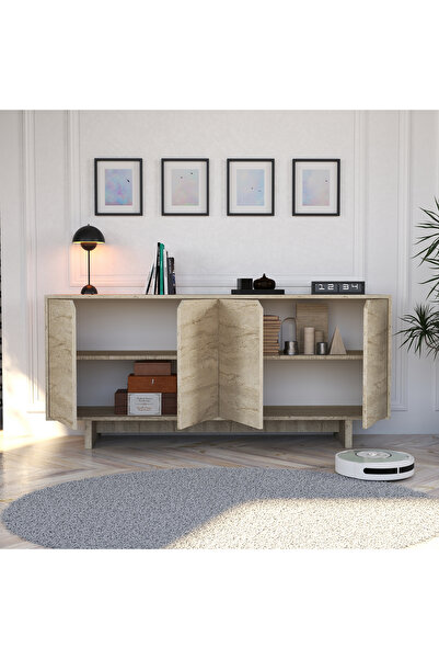 ALONEX HOME TURAN KONSOL TRAVERTEN 180 CM YEMEK ODASI, OFİS SALON ÜNİTE