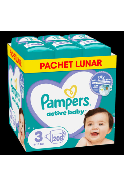 Pampers Scutece Active Baby 3 Midi XXL Box (6-10 kg), 208 buc