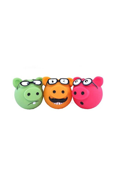Happy Pet Piggles Funny Letter Patterned Sound Dog Toy 3 Pack