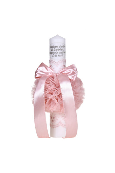 BebeNou Λαμπάδα Βάπτισης με Μήνυμα για Κορίτσια, Ροζ, Denikos®