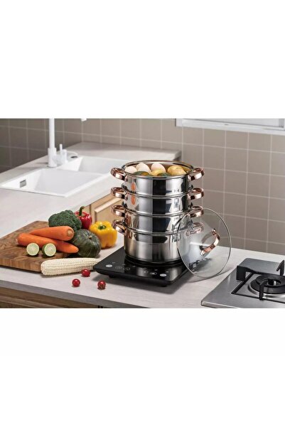 Klausberg Steamer pot, 5 elements, with pink handles, 24cm, 5.0L,