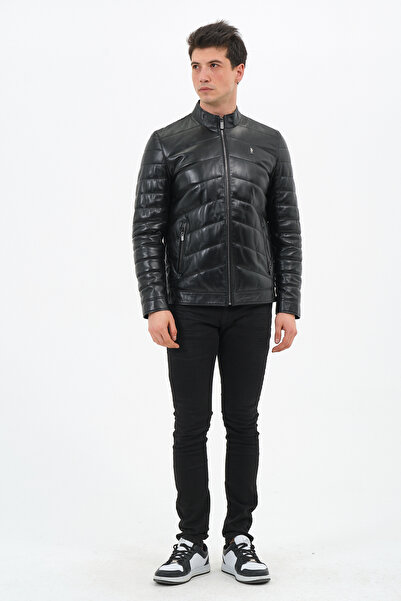 U.S. Polo Assn. ERKEK SİYAH HAKİKİ DERİ MONT