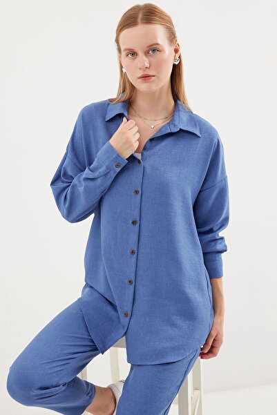 Hiccup Bdart Linen Blend Long Sleeve Shirt and Pants Set