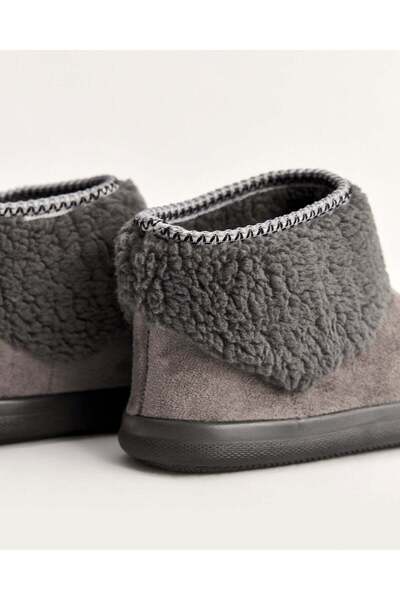 Chirpy Kadın Antrasit Desenli Biyeli Kışlık Panduf - Leah