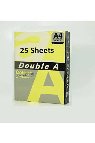 double A Renkli Fotokopi Kağıdı 25 Li A4 75 Gr Fosforlu Sarı