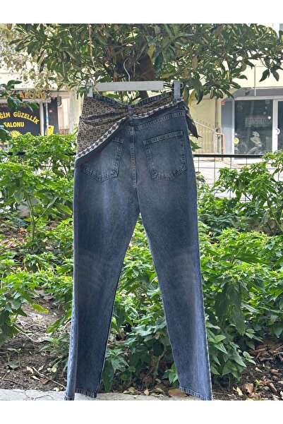 Pulli Collection Vintage Look Straight Leg High Waist Jeans – Shawl Detail