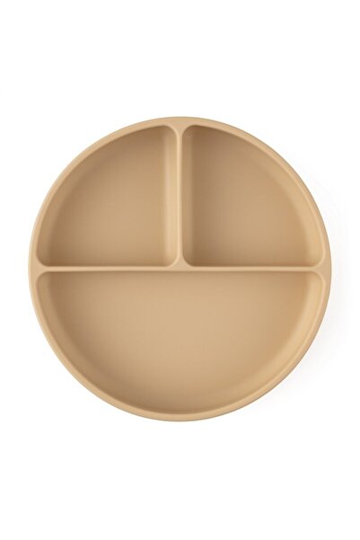 Petite&Mars Farfurie compartimentata, Petite&Mars, Rotunda, Silicon, Fara BPA, 500 ml, 6 luni+, Bej