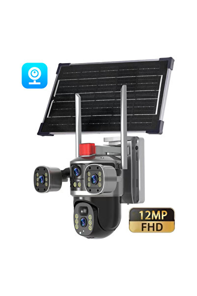 Generic كاميرا مراقبة V380 Pro 4K HD PTZ 4G تعمل بالطاقة الشمسية - كاميرا خار...