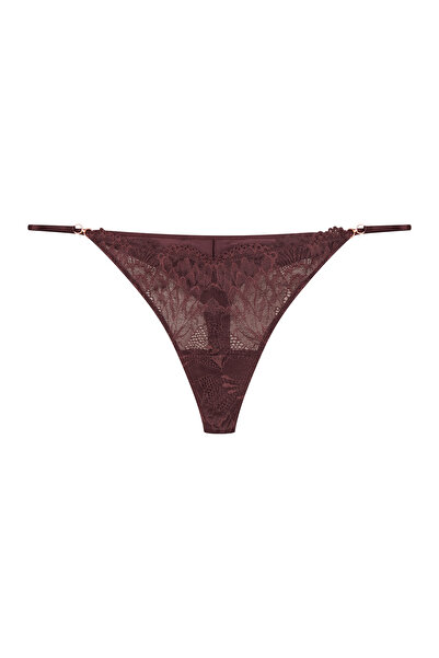 ESOTIQ Women's G-String Thong Panties Briefs with Floral Lace Front Side Straps Sexy & Elegant | Olive