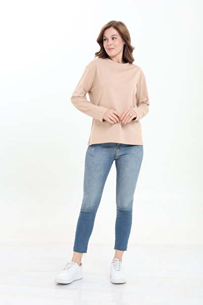 Tight Lady Μακρυμάνικο μπλουζάκι από 100% οργανικό βαμβάκι με μαλακή υφή, άνετη εφαρμογή και χτενισμένο βαμβακερό λαιμόκοψη