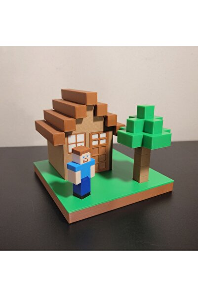 GiginGo Minecraft Efsane Ev Seti - Ev & Ağaç ve Steve Figürleri
