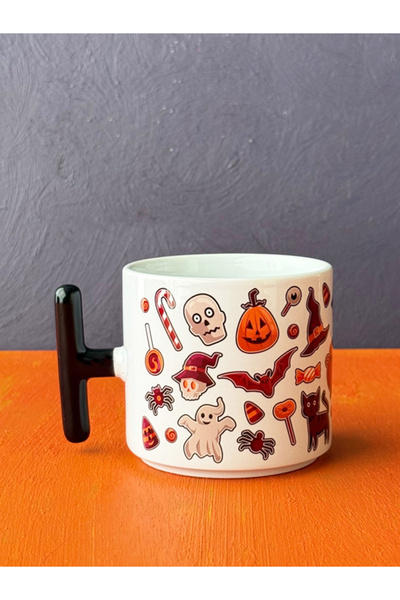 Hepsi Enteresan Mixed Pattern Halloween t Mug, Halloween Cup