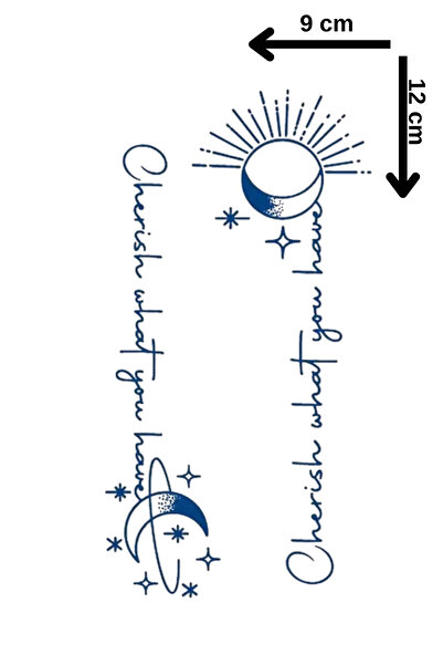 Barly 30 Gün / 1 Ay Kalıcı Karışık Figürlü 12 Saat Sonra Kararan Geçici Dövme Tattoo