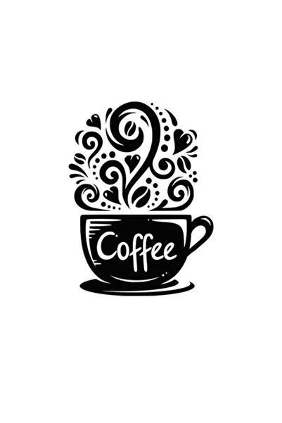 Oracal Autocolant decorativ de perete - Cafea, 47×35 cm, Negru,