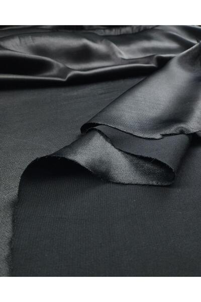 Kumaş Parça Чорний атласний віскоз (ширина 140 см x довжина 150 см)