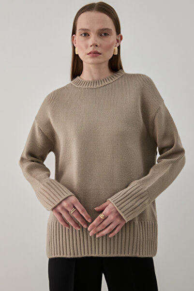 Laluvia Mink Crew Neck Basic Sweater - 2217