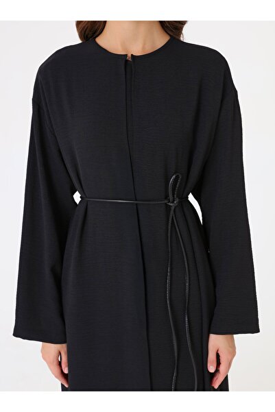 Refka Leather Belted Ice&Pants&Kimono Set - Black -