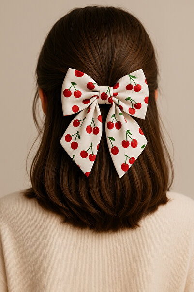 Merve Nayir Κορδέλα με φιόγκο με σχέδιο κερασιού