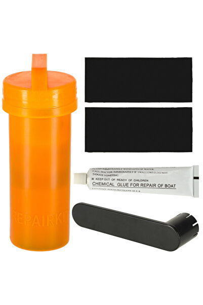 SERSIMO Kit de reparații SUP cu 2 petice, lipici puternic și cheie pentru val...