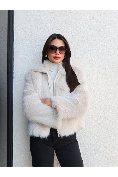 ESRAHELVACI Detaliu cu fermoar Blană importată