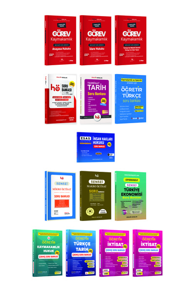 hukuk öğretir kaymakamlık sınavı soru bankası seti 7667 soru - 14 Kitap