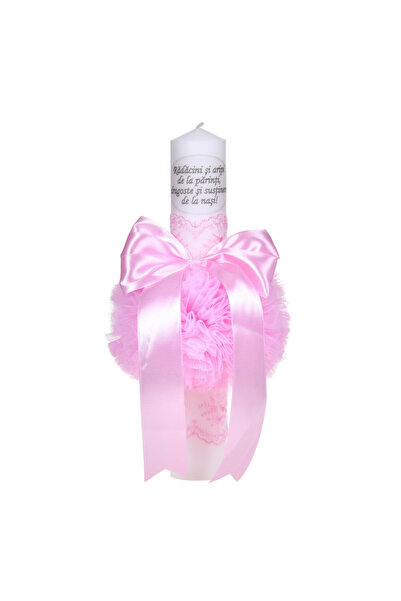 BebeNou Λαμπάδα Βάπτισης για Κορίτσια, Ροζ Διακόσμηση, Denikos® C1037