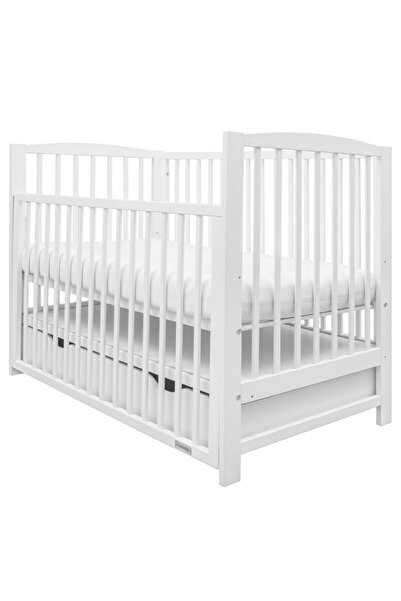 NEWBABY Patut din lemn bebe, 120x60 cm, Cu sertar cu capac si laterala culisa...