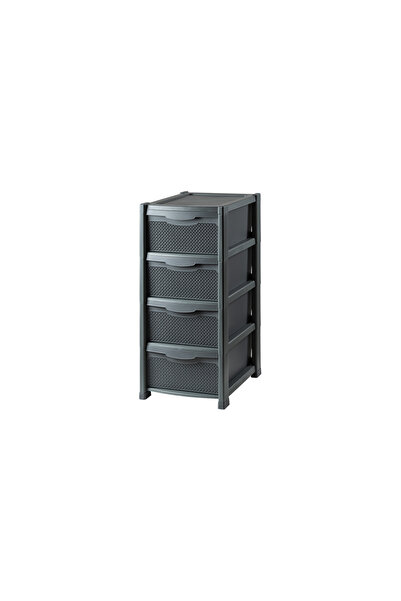 Gimihome Dulap de depozitare cu finisaj perlat, plastic gri, 4 sertare, 50 x ...
