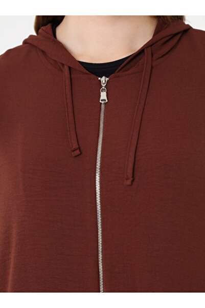 ALİA Μεγάλο μέγεθος με κουκούλα Τσάντα με φερμουάρ - Πικρός καφές -